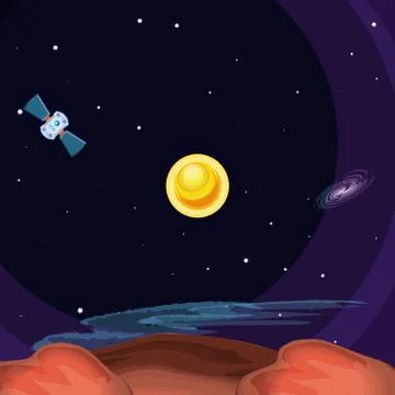 Sun space scene icon Stock Illustration
