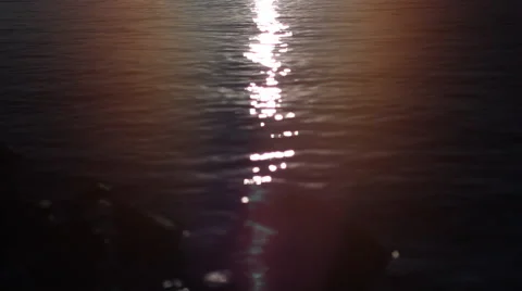 Sun Sparkles Over The Water Stock Footage 40049015