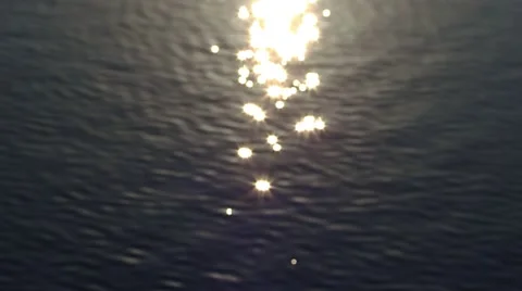 Sun Sparkling on Ocean Water Stock Footage