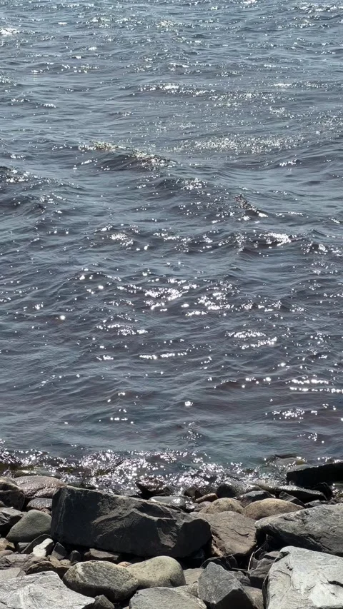Sun sparkling on sea surface, Oulu Finland Stock-Footage 311922021