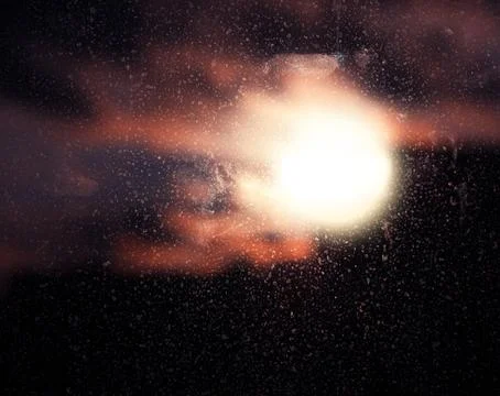 Sun sphere through dirty window background Stock Photos