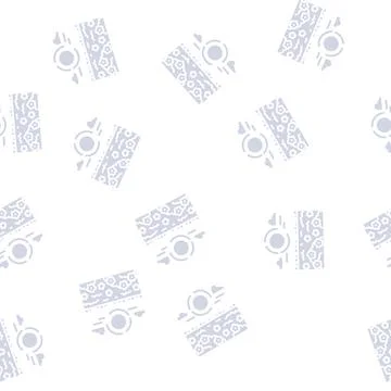 Sun spring glyph seamless pattern Stock Illustration