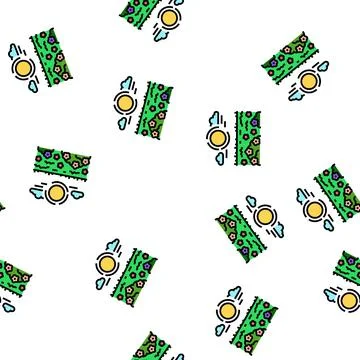 Sun spring vector seamless pattern Illustrazione stock