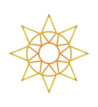 Sun star icon on white Stock Illustration