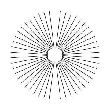 Sun star rays, black burst. Radial circle radiation lines element. Circulars イラスト素材