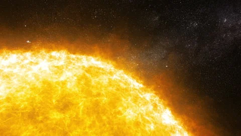 Sun star solar eruption top angle view sci-fi cosmic scene Stock Footage 166808965