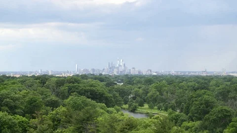 Sun Storms Rain Sunset Center City Philadelphia Stock Footage 91521183