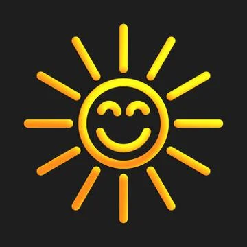 Sun with straight rays in 3d style Illustrazione stock