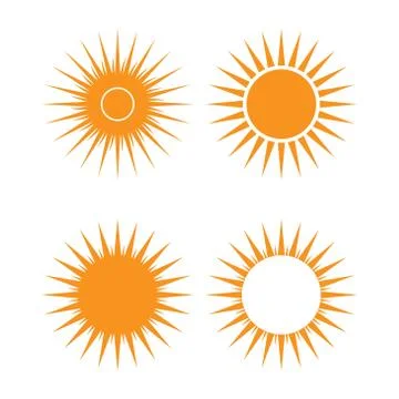 Sun summer icon vector template design Stock Illustration
