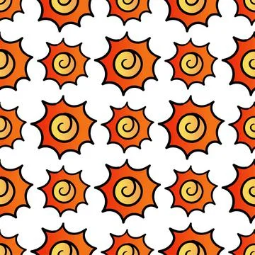Sun summer season seamless pattern textile print. repeat pattern background d Stock Illustration