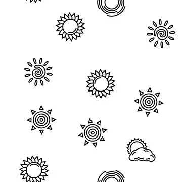 Sun summer sunlight light vector seamless pattern Stock Illustration