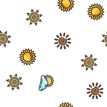 Sun summer sunlight light vector seamless pattern Stock Illustration