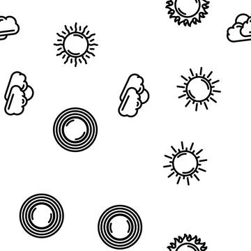 Sun summer sunlight light vector seamless pattern Stock Illustration