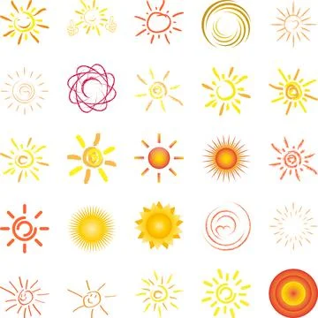 Sun, Sun Collection, Sun Logo, Logos Collection Stock Illustration