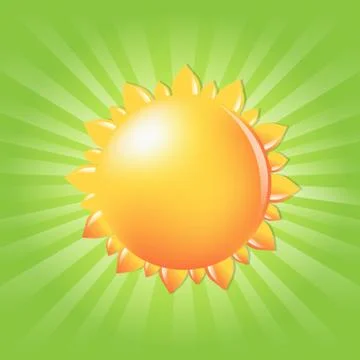 Sun with sunburst and rays Stock Illustration