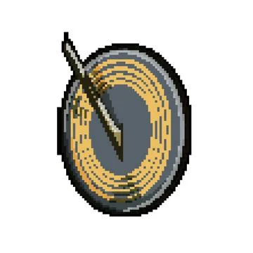 Sun sundial pixel art vector illustration 스톡 일러스트