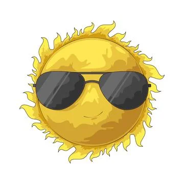 Sun with sunglasses illustration Stock Illustration