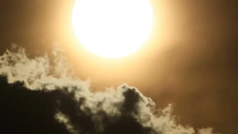 Sun sunk in the horizon clouds Stock Footage 99626472