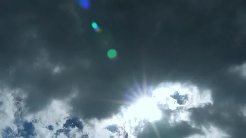 Sun, Sunlight from under a Gray Cloud, Time Lapse, Slow Motion. Beautiful View o Stock Footage 163271380