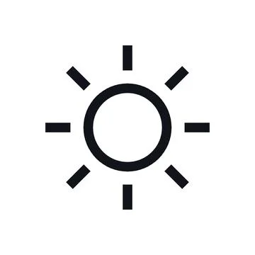 Sun Sunny Black White Line Icon Editable Stroke Vector Symbol Stock Illustration