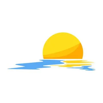 Sun sunset cartoon vector illustration 스톡 일러스트