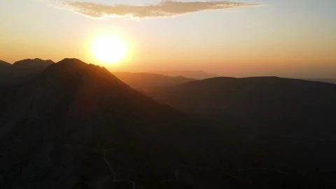 Sun at sunset in the mountains Stock Footage 240419439