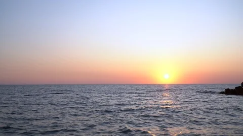 Sun Sunset Sea Skyline Stock Footage 115363482