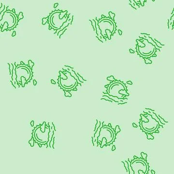 Sun sunset summer sunlight line seamless pattern Stock Illustration
