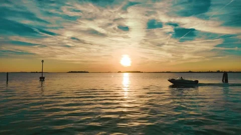 Sun up to sunset, Veneto Lagoon (30fps, timelapse) Stock Footage 279540546
