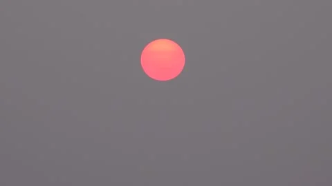 Sun, Sunset View in Pollution Air, Clima... | Stock Video | Pond5