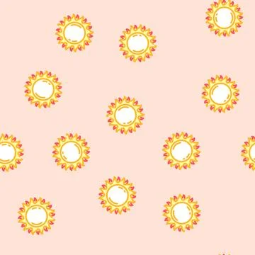 Sun sunshine summer sunlight vector seamless pattern イラスト素材