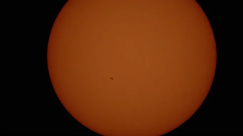 Sun With Sunspots in Telescope. Sun Spots Shining Solar Flare. Magnetic Storm Stock Footage 208366786