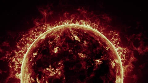 Sun surface and solar flares Stock Footage 37988576
