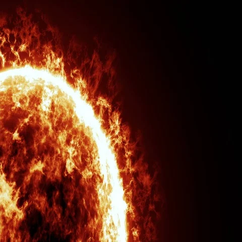 Sun surface and solar flares animation Stock Footage 69580375