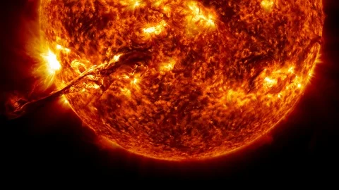 Sun surface animation. Nasa Public Domain Imagery Stock Footage
