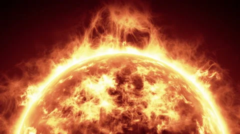 Sun surface with solar flares, Burning of the sun 4k. Stock Footage 59189270