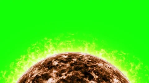 Sun surface with solar flares. Sun on green screen chroma key Stock Footage 79201597