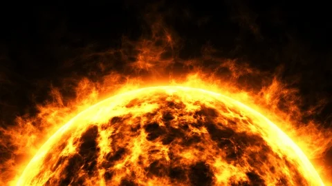The sun surface in space very hot and high temperature. Stock Footage 122206921