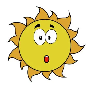 Sun. Surprised emotions for children . Vector illustration Stock Illustration