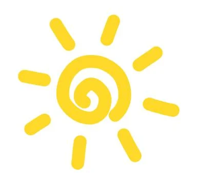 Sun swirl doodle icon. Vector illustration Stock Illustration