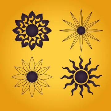 Sun symbol. Abstract vector illustration Stock Illustration