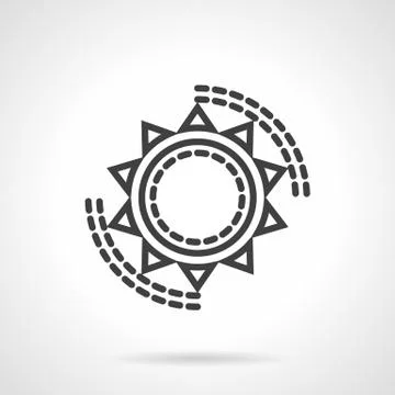 Sun symbol black line vector icon Stock Illustration