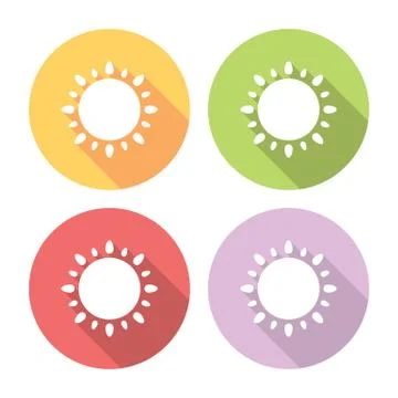 Sun Symbol Flat Icons Set Stock Illustration