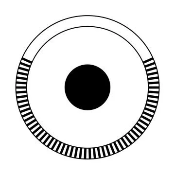 Sun symbol formed by a circle, surrounded by a ring with rays Stock Illustration