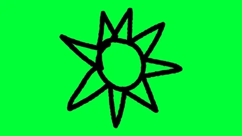 Sun symbol hand-drawn scribble animation Stock Footage 276884983
