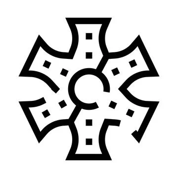 Sun symbol icon displaying abstract geometric design Stock Illustration