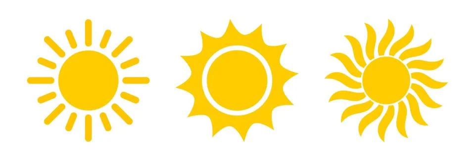 Sun symbol icon set. Vector illustration. Stock Illustration