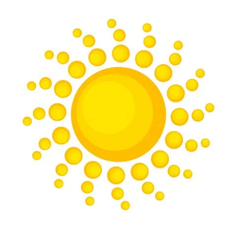 Sun symbol isolated on white background. Vector illustration. Stock Illustration