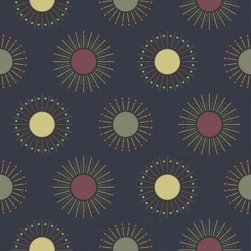 Sun symbol. Seamless pattern astronomical symbol of the planet. Magic sign 스톡 일러스트