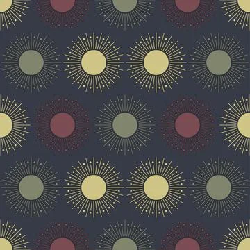 Sun symbol. Seamless pattern astronomical symbol of the planet. Simple tribe Illustrazione stock